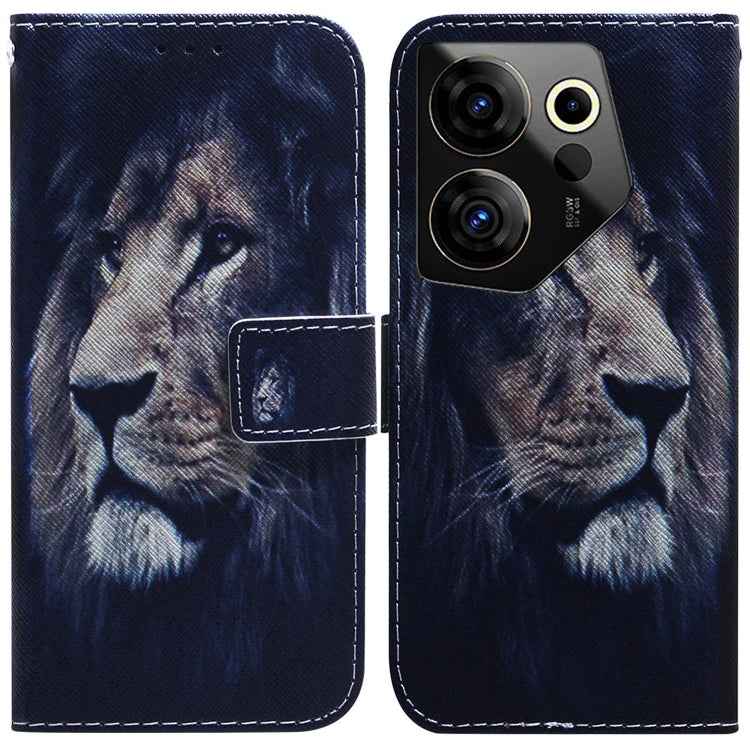 Coloured Drawing Flip Leather Phone Case, For Tecno Pova 5 Pro, For Tecno Pova Neo 3, For Tecno Camon 20 Premier 5G, For Tecno Camon 20 Pro 5G