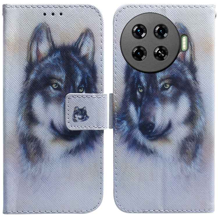 Coloured Drawing Flip Leather Phone Case, For Tecno Camon 30 Pro CL8, For Tecno Camon 30 4G / 30 5G CL6 CL7, For Tecno Spark 20 Pro+ 4G, For Tecno Spark 20 Pro