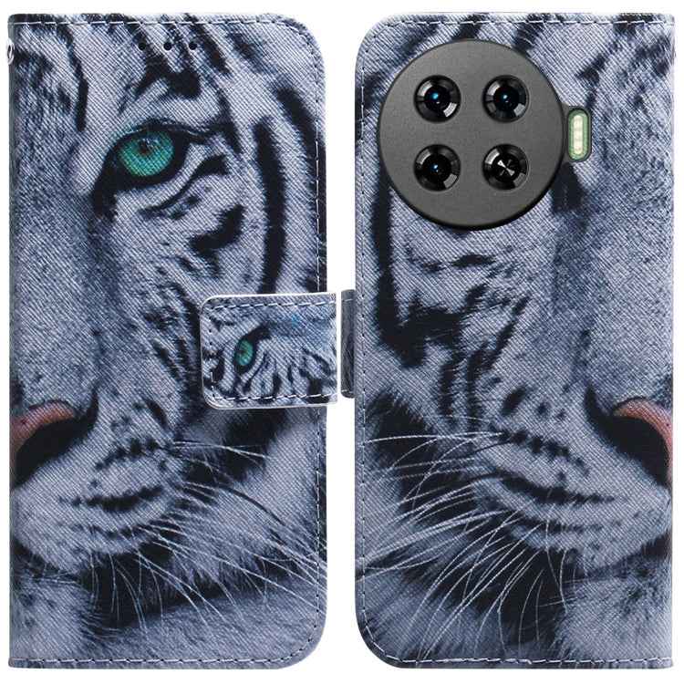 Coloured Drawing Flip Leather Phone Case, For Tecno Camon 30 Pro CL8, For Tecno Camon 30 4G / 30 5G CL6 CL7, For Tecno Spark 20 Pro+ 4G, For Tecno Spark 20 Pro