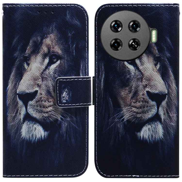 Coloured Drawing Flip Leather Phone Case, For Tecno Camon 30 Pro CL8, For Tecno Camon 30 4G / 30 5G CL6 CL7, For Tecno Spark 20 Pro+ 4G, For Tecno Spark 20 Pro