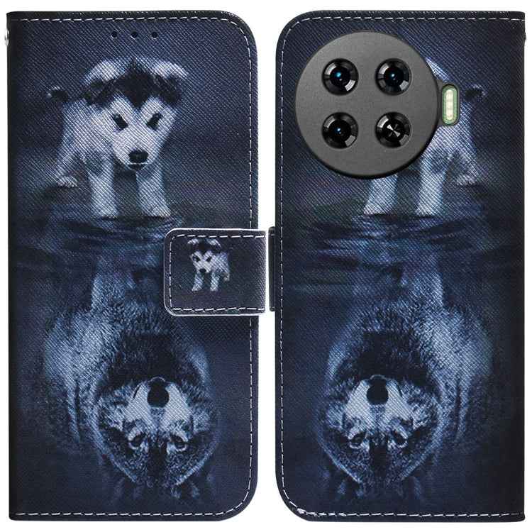 Coloured Drawing Flip Leather Phone Case, For Tecno Camon 30 Pro CL8, For Tecno Camon 30 4G / 30 5G CL6 CL7, For Tecno Spark 20 Pro+ 4G, For Tecno Spark 20 Pro