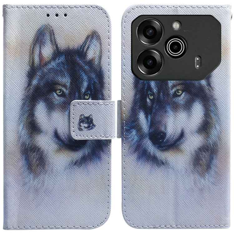 Coloured Drawing Flip Leather Phone Case, For Tecno Spark Go 1 / Pop 9 Pro, For Tecno Camon 30 Premier 5G, For Tecno Pova 6 Neo, For Tecno Pova 6 Pro / Pova 6