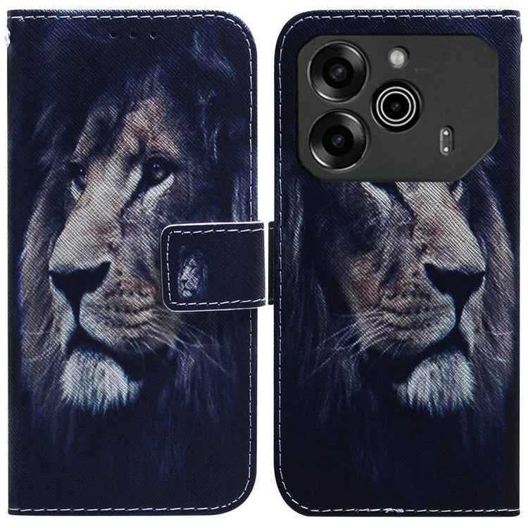 Coloured Drawing Flip Leather Phone Case, For Tecno Spark Go 1 / Pop 9 Pro, For Tecno Camon 30 Premier 5G, For Tecno Pova 6 Neo, For Tecno Pova 6 Pro / Pova 6