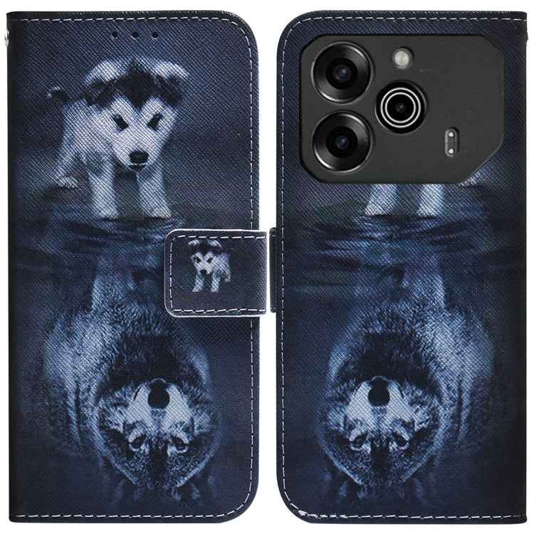 Coloured Drawing Flip Leather Phone Case, For Tecno Spark Go 1 / Pop 9 Pro, For Tecno Camon 30 Premier 5G, For Tecno Pova 6 Neo, For Tecno Pova 6 Pro / Pova 6