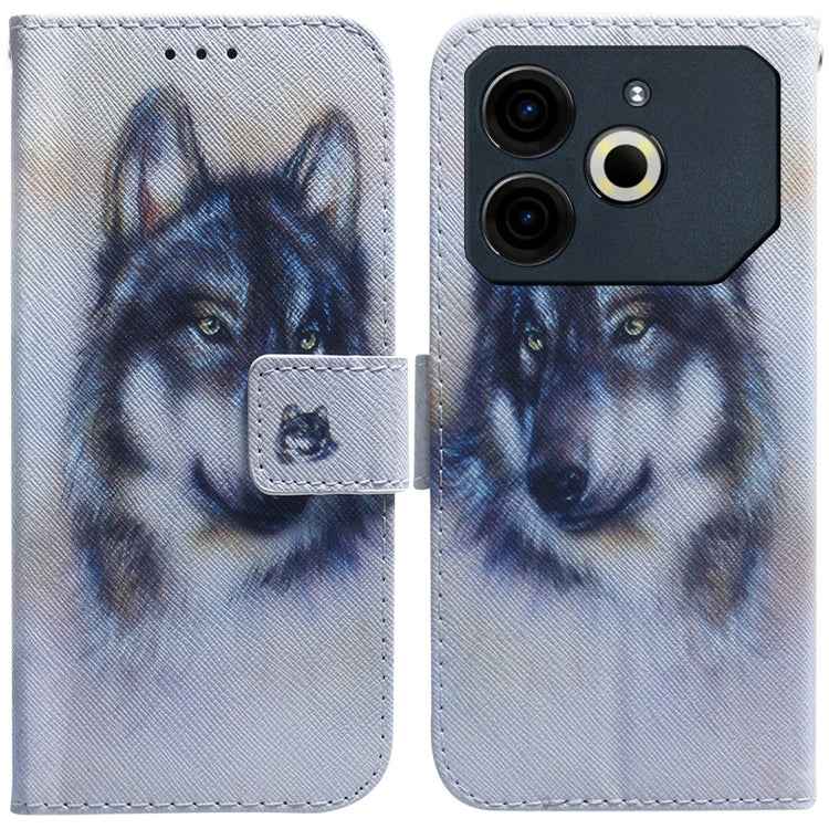 Coloured Drawing Flip Leather Phone Case, For Tecno Spark Go 1 / Pop 9 Pro, For Tecno Camon 30 Premier 5G, For Tecno Pova 6 Neo, For Tecno Pova 6 Pro / Pova 6