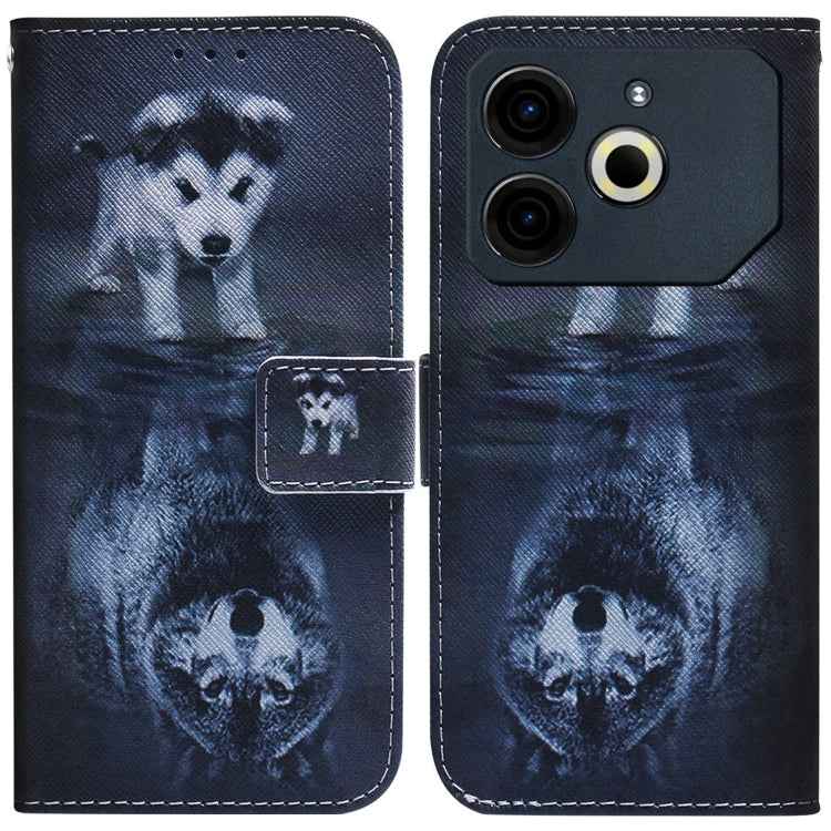 Coloured Drawing Flip Leather Phone Case, For Tecno Spark Go 1 / Pop 9 Pro, For Tecno Camon 30 Premier 5G, For Tecno Pova 6 Neo, For Tecno Pova 6 Pro / Pova 6