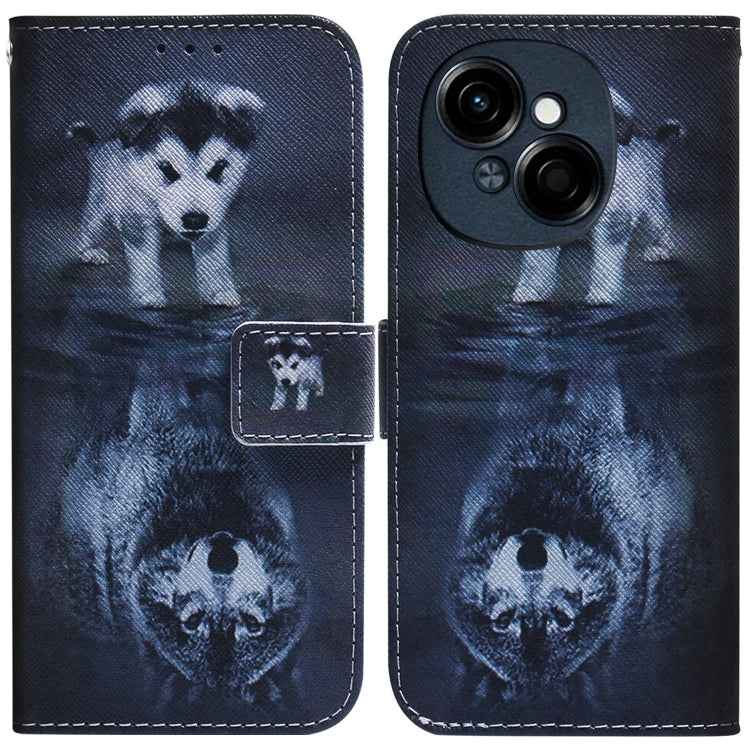 Coloured Drawing Flip Leather Phone Case, For Tecno Spark Go 1 / Pop 9 Pro, For Tecno Camon 30 Premier 5G, For Tecno Pova 6 Neo, For Tecno Pova 6 Pro / Pova 6