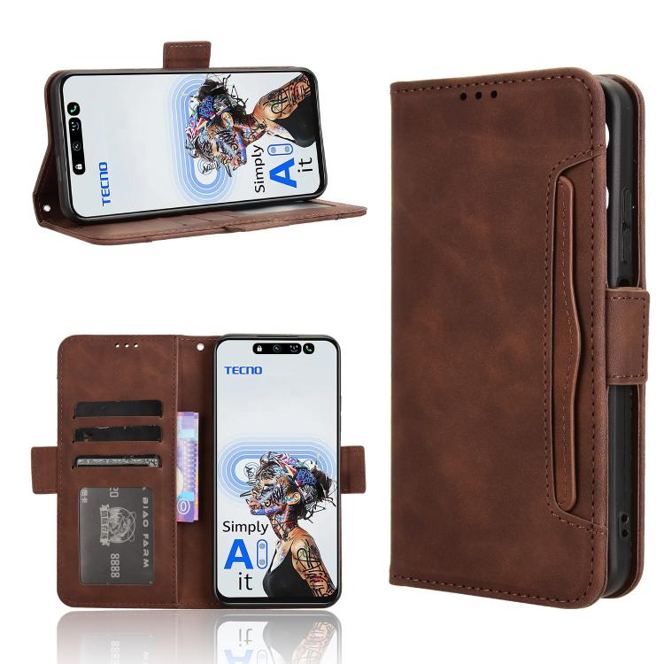 Skin Feel Calf Texture Card Slots Leather Phone Case, For Tecno Camon 40 Premier 5G, For Tecno Camon 40 4G, For Tecno Camon 30S 4G / 30S Pro 4G, For Tecno Pova 6 Neo 5G / Spark 30 5G, For Tecno Spark 30 Pro 4G, For Tecno Spark 30 4G                    ...