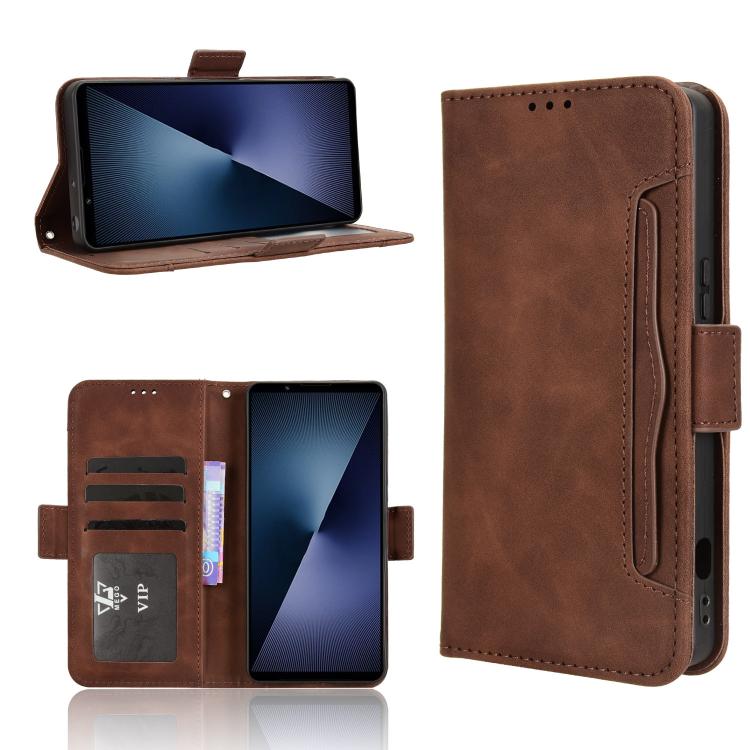 Skin Feel Calf Texture Card Slots Leather Phone Case, For Sony Xperia 1 VIII, For Sony Xperia 10 VII, For Sony Xperia 1 VII, For Sony Xperia 10 VI 2024, For Sony Xperia 1 VI 2024, For Sony Xperia 5 V 2023, For Sony Xperia 1 V, For Sony Xperia 10 V