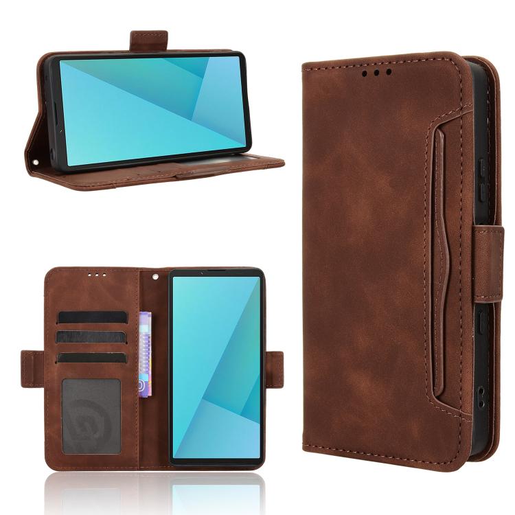 Skin Feel Calf Texture Card Slots Leather Phone Case, For Sony Xperia 1 VIII, For Sony Xperia 10 VII, For Sony Xperia 1 VII, For Sony Xperia 10 VI 2024, For Sony Xperia 1 VI 2024, For Sony Xperia 5 V 2023, For Sony Xperia 1 V, For Sony Xperia 10 V
