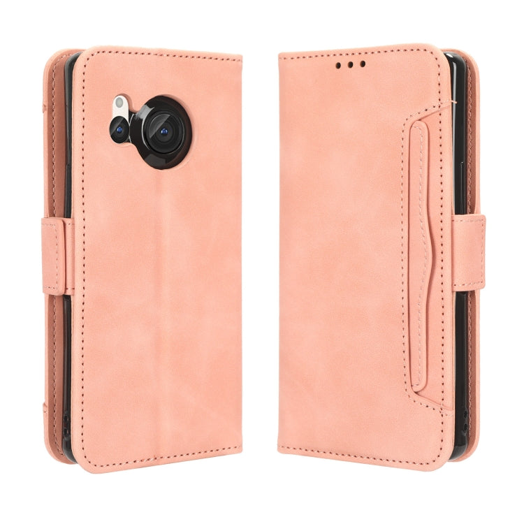 Skin Feel Calf Texture Card Slots Leather Phone Case, For Sharp Aquos R8, For Sharp Mamorino6