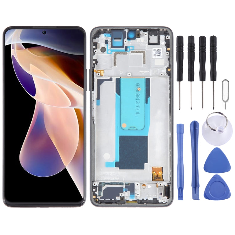 LCD Screen Digitizer Full Assembly with Frame, For Xiaomi 11i 5G 2022, For Xiaomi 11i HyperCharge 5G, For Xiaomi Redmi Note 11 Pro+ 5G