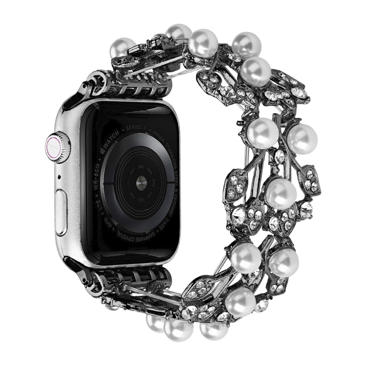 Four-leaf Bead Metal Watch Band, For Apple Watch Series 10 46mm, For Apple Watch Series 10 42mm, For Apple Watch SE 2023 44mm, For Apple Watch SE 2023 40mm, For Apple Watch Ultra 2 49mm, For Apple Watch 9 45mm, For Apple Watch 9 41mm                   ...