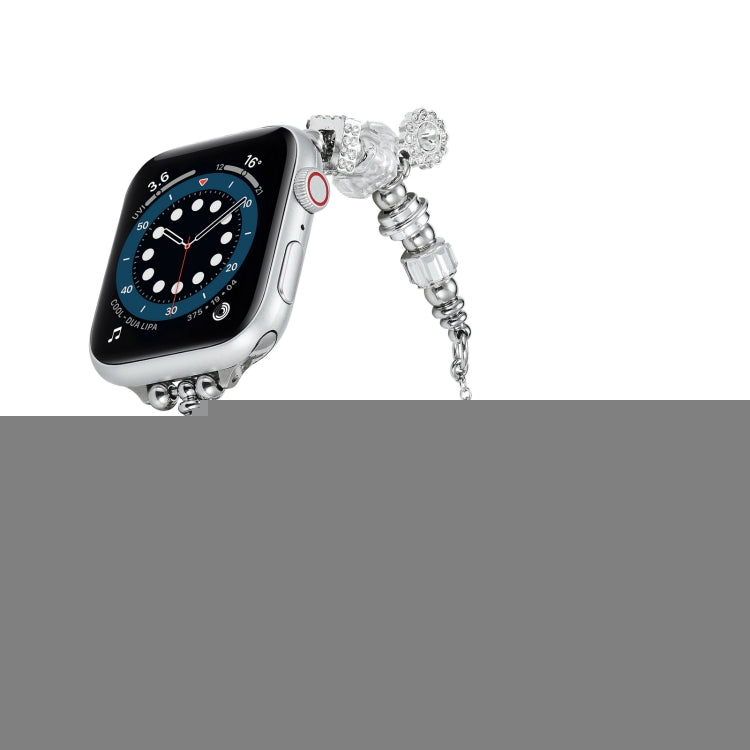 Bead Bracelet Metal Watch Band, For Apple Watch 8 45mm, For Apple Watch SE 2022 40mm, For Apple Watch SE 2022 44mm, For Apple Watch 7 41mm, For Apple Watch 7 45mm, For Apple Watch SE 40mm, For Apple Watch SE 44mm, For Apple Watch 6 40mm                ...