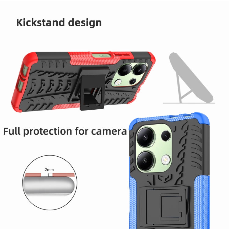 Tire Texture TPU + PC Phone Case with Holder, For Xiaomi Redmi Note 13 4G, For Xiaomi Redmi Note 13 5G Global, For Xiaomi Redmi Note 13 Pro+ 5G, For Xiaomi Redmi Note 13 Pro 5G Global, For Xiaomi Redmi Note 12S / 11S / 11                               ...