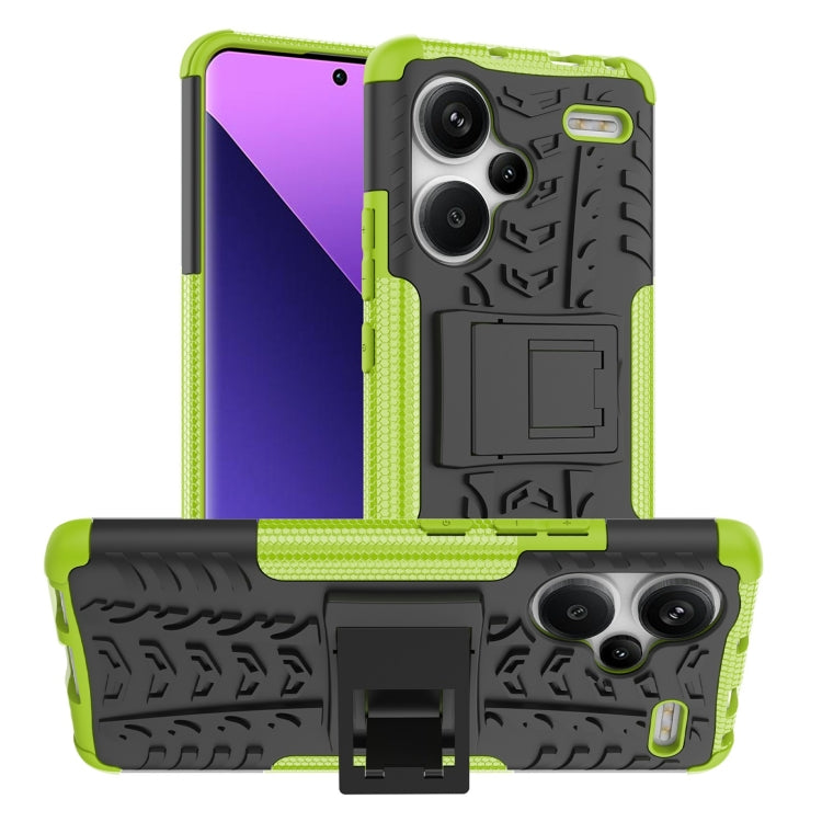 Tire Texture TPU + PC Phone Case with Holder, For Xiaomi Redmi Note 13 4G, For Xiaomi Redmi Note 13 5G Global, For Xiaomi Redmi Note 13 Pro+ 5G, For Xiaomi Redmi Note 13 Pro 5G Global, For Xiaomi Redmi Note 12S / 11S / 11                               ...