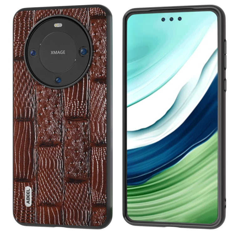 ABEEL Genuine Leather Mahjong Texture Series Phone Case, For Huawei Mate 60, For Huawei Mate X3