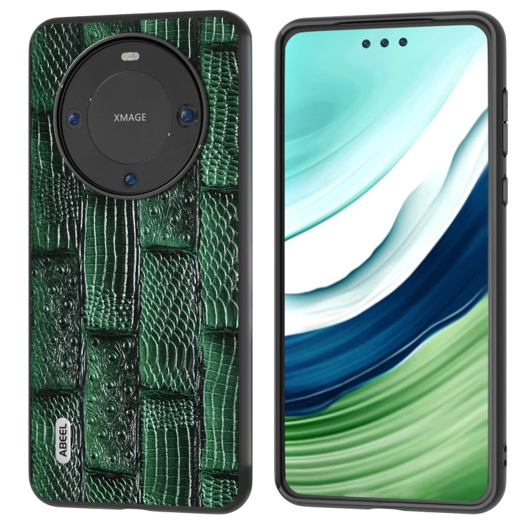 ABEEL Genuine Leather Mahjong Texture Series Phone Case, For Huawei Mate 60, For Huawei Mate X3