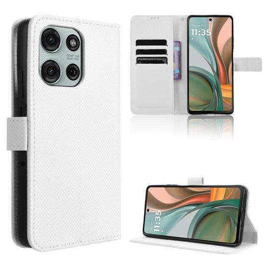 Diamond Texture Leather Phone Case, For Motorola Moto G75 5G, For Motorola Moto S50 5G / Edge 50 Neo, For Motorola Moto G35 5G, For Motorola Moto G55 5G, For Motorola Moto G45 5G, For Motorola Moto G64 5G / G64y 5G, For Motorola Moto G85 5G / S50 Neo 5...