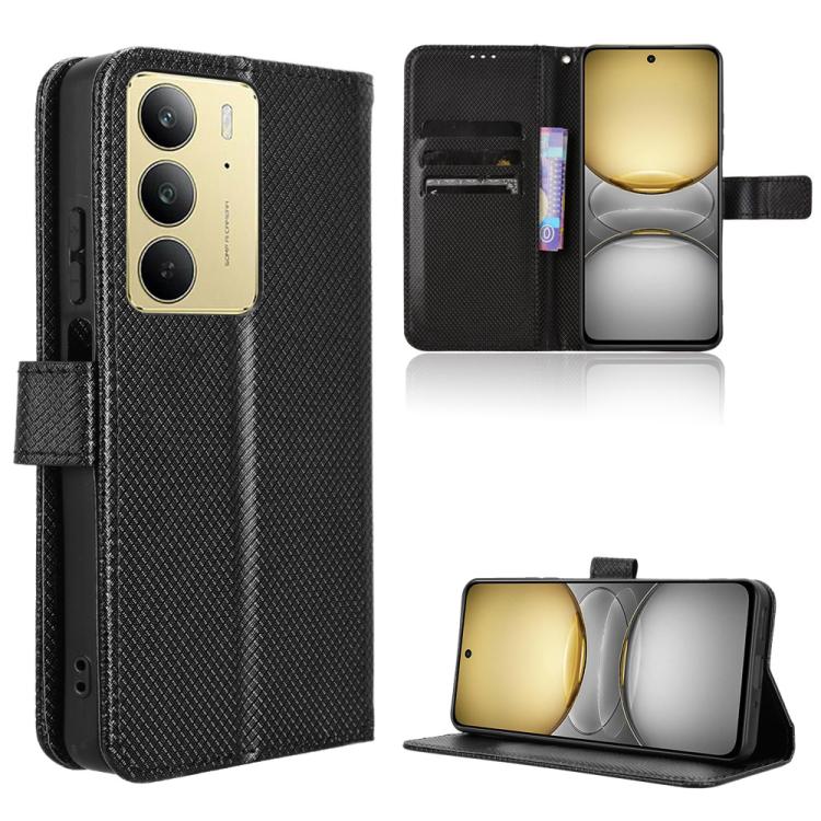 Diamond Texture Leather Phone Case, For Realme 14 Pro 5G, For Realme C75 4G, For Realme GT 7 Pro 5G, For Realme 13+ 5G Global, For Realme 13 Pro 5G / 13 Pro+ 5G, For Realme GT 6 / GT 6T / GT Neo6, For Realme C63 4G / C61 4G / Narzo N63 4G              ...