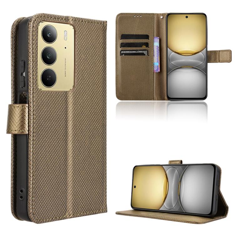 Diamond Texture Leather Phone Case, For Realme 14 Pro 5G, For Realme C75 4G, For Realme GT 7 Pro 5G, For Realme 13+ 5G Global, For Realme 13 Pro 5G / 13 Pro+ 5G, For Realme GT 6 / GT 6T / GT Neo6, For Realme C63 4G / C61 4G / Narzo N63 4G              ...