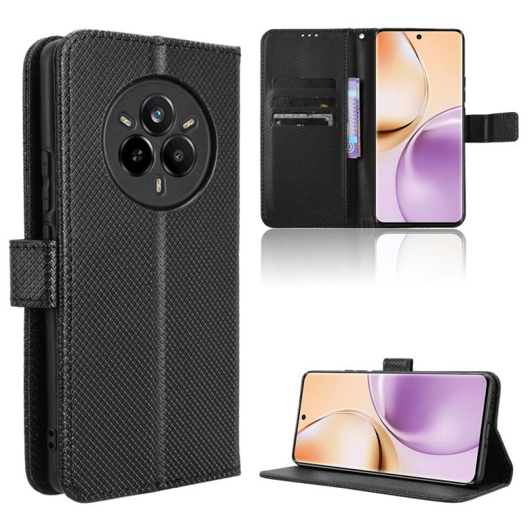 Diamond Texture Leather Phone Case, For Realme 14 Pro 5G, For Realme C75 4G, For Realme GT 7 Pro 5G, For Realme 13+ 5G Global, For Realme 13 Pro 5G / 13 Pro+ 5G, For Realme GT 6 / GT 6T / GT Neo6, For Realme C63 4G / C61 4G / Narzo N63 4G              ...
