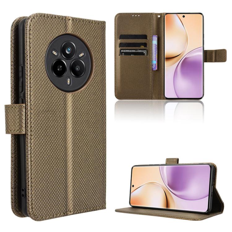 Diamond Texture Leather Phone Case, For Realme 14 Pro 5G, For Realme C75 4G, For Realme GT 7 Pro 5G, For Realme 13+ 5G Global, For Realme 13 Pro 5G / 13 Pro+ 5G, For Realme GT 6 / GT 6T / GT Neo6, For Realme C63 4G / C61 4G / Narzo N63 4G              ...