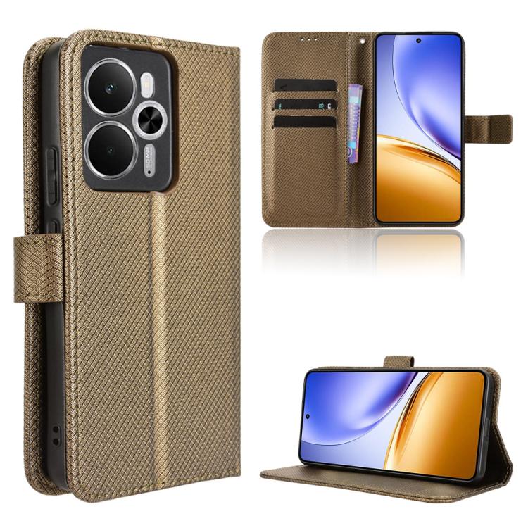 Diamond Texture Leather Phone Case, For Realme C71 4G, For Realme GT 7 5G, For Realme 14x 5G Malaysia / V70, For Realme 14 5G, For Realme P3 Ultra 5G, For Realme P3 5G / Neo7x 5G, For Realme 14 Pro Lite 5G, For Realme P3 Pro 5G, For Realme 14 Pro+ 5G