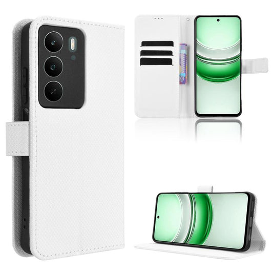 Diamond Texture Leather Phone Case, For Realme C71 4G, For Realme GT 7 5G, For Realme 14x 5G Malaysia / V70, For Realme 14 5G, For Realme P3 Ultra 5G, For Realme P3 5G / Neo7x 5G, For Realme 14 Pro Lite 5G, For Realme P3 Pro 5G, For Realme 14 Pro+ 5G