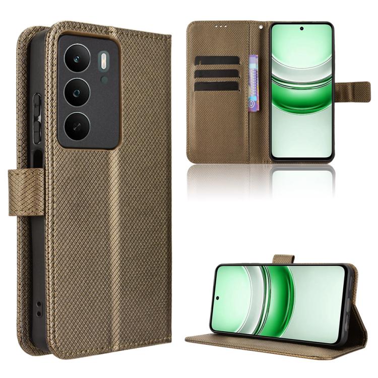 Diamond Texture Leather Phone Case, For Realme C71 4G, For Realme GT 7 5G, For Realme 14x 5G Malaysia / V70, For Realme 14 5G, For Realme P3 Ultra 5G, For Realme P3 5G / Neo7x 5G, For Realme 14 Pro Lite 5G, For Realme P3 Pro 5G, For Realme 14 Pro+ 5G