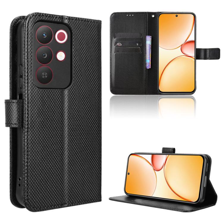 Diamond Texture Leather Phone Case, For Realme C100 4G, For Realme C83 5G / P4 Lite 5G, For Realme P4 Power 5G, For Realme Note 80 4G, For Realme 16 5G, For Realme 16 Pro+ 5G, For Realme 16 Pro 5G, For Realme P4x 5G, For Realme 15x 5G India / C85 5G