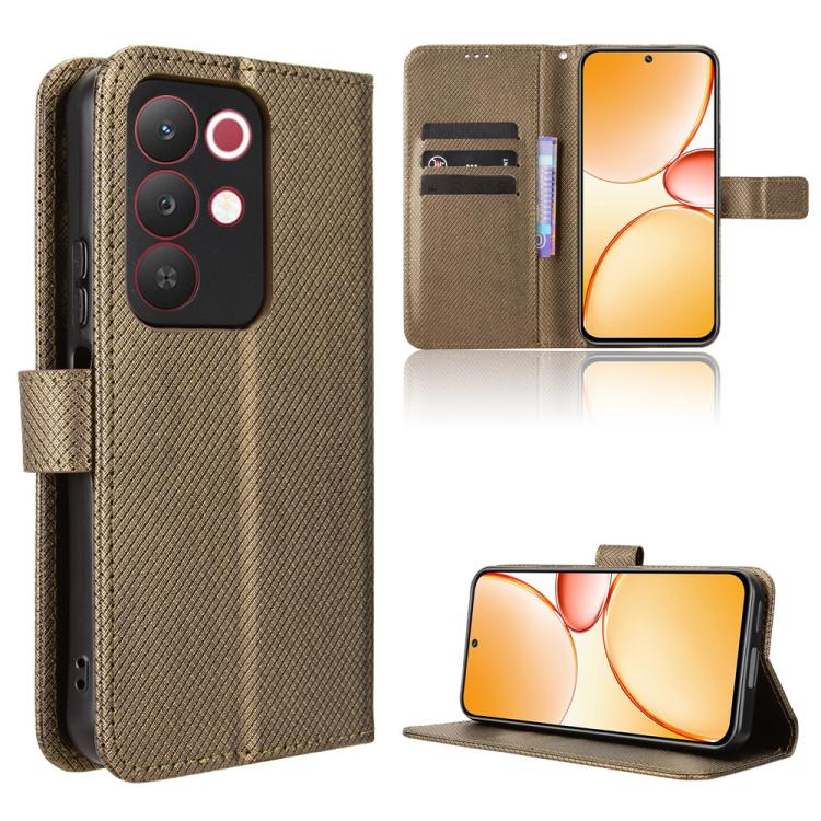 Diamond Texture Leather Phone Case, For Realme C100 4G, For Realme C83 5G / P4 Lite 5G, For Realme P4 Power 5G, For Realme Note 80 4G, For Realme 16 5G, For Realme 16 Pro+ 5G, For Realme 16 Pro 5G, For Realme P4x 5G, For Realme 15x 5G India / C85 5G