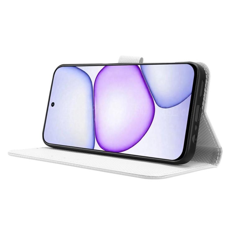 Diamond Texture Leather Phone Case, For Realme C100 4G, For Realme C83 5G / P4 Lite 5G, For Realme P4 Power 5G, For Realme Note 80 4G, For Realme 16 5G, For Realme 16 Pro+ 5G, For Realme 16 Pro 5G, For Realme P4x 5G, For Realme 15x 5G India / C85 5G