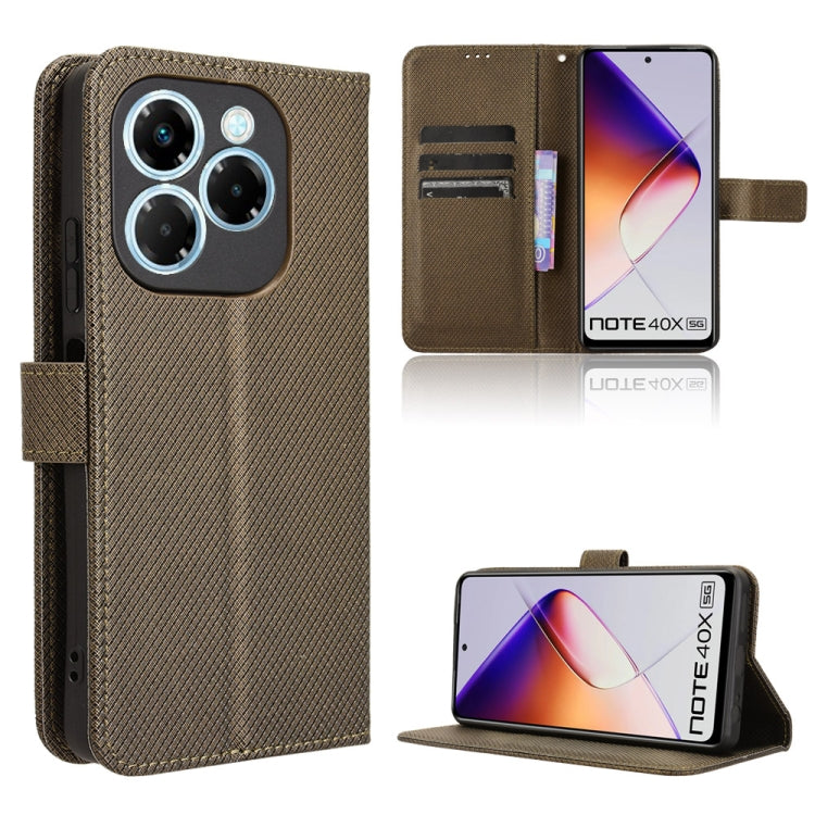 Diamond Texture Leather Phone Case, For Infinix Hot 50i 4G / Smart 9 4G, For Infinix Hot 50 Pro+ 4G, For Infinix Hot 50 4G, For Infinix Hot 50 5G, For Infinix Zero 40 5G, For Infinix Zero 40 4G, For Infinix Note 40X 5G, For Infinix Note 40 5G          ...