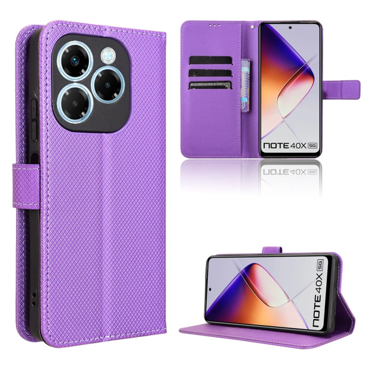 Diamond Texture Leather Phone Case, For Infinix Hot 50i 4G / Smart 9 4G, For Infinix Hot 50 Pro+ 4G, For Infinix Hot 50 4G, For Infinix Hot 50 5G, For Infinix Zero 40 5G, For Infinix Zero 40 4G, For Infinix Note 40X 5G, For Infinix Note 40 5G          ...