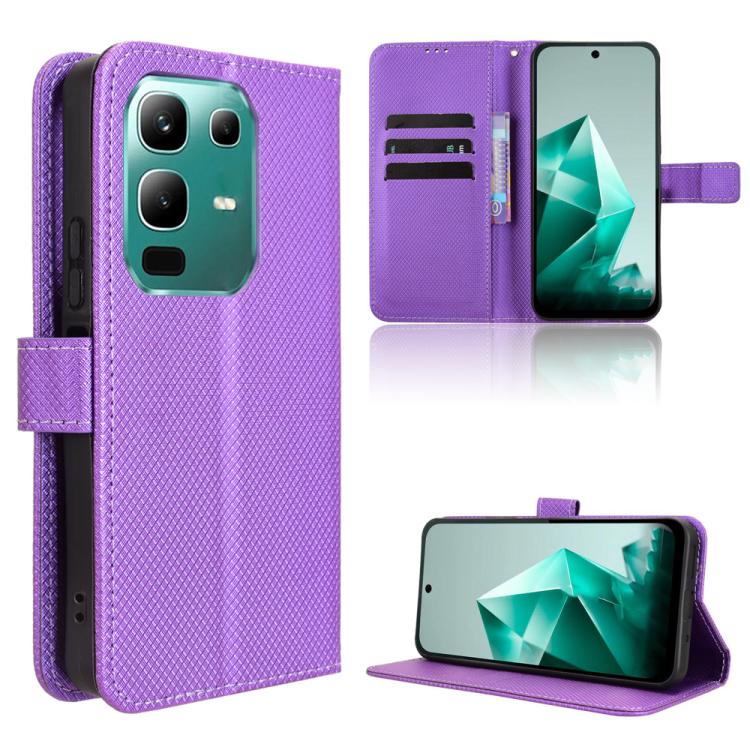 Diamond Texture Leather Phone Case, For Infinix Smart 10 / Tecno Pop 10 4G, For Infinix Hot 60i 5G / Tecno Spark Go 5G, For Infinix Hot 60i 4G / Hot 60 5G, For Infinix Hot 60 Pro+ 4G, For Infinix Hot 60 Pro 4G, For Infinix Smart 10 Plus 4G             ...