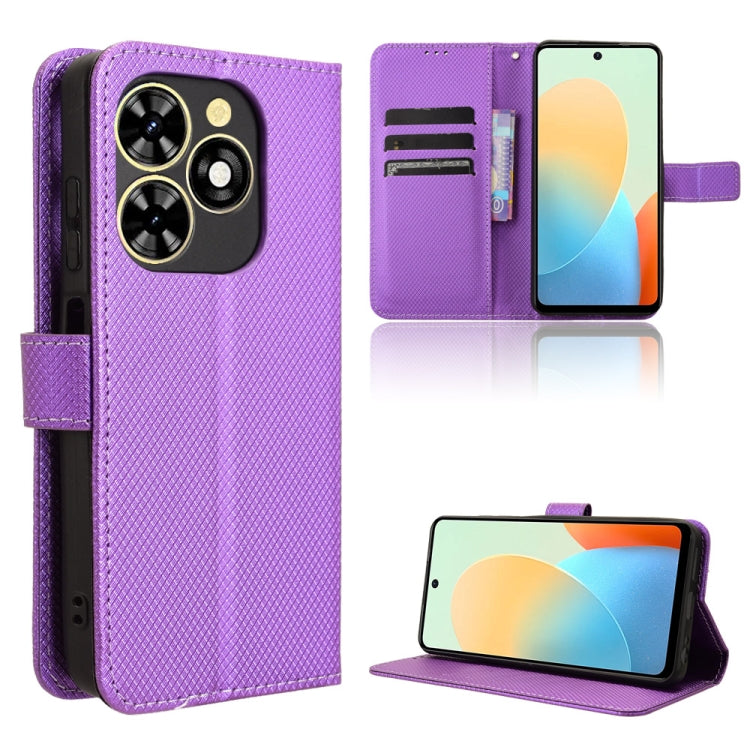 Diamond Texture Leather Phone Case, For Tecno Pova 6 Pro 5G, For Tecno Spark 20 Pro+ 4G, For Tecno Spark 20 Pro 4G, For Tecno Spark Go 2024, For Tecno Spark 20 4G, For Tecno Pova 5 Pro, For Tecno Pova Neo 3, For Tenco Pova 5, For Tecno Camon 20 Premier 5G
