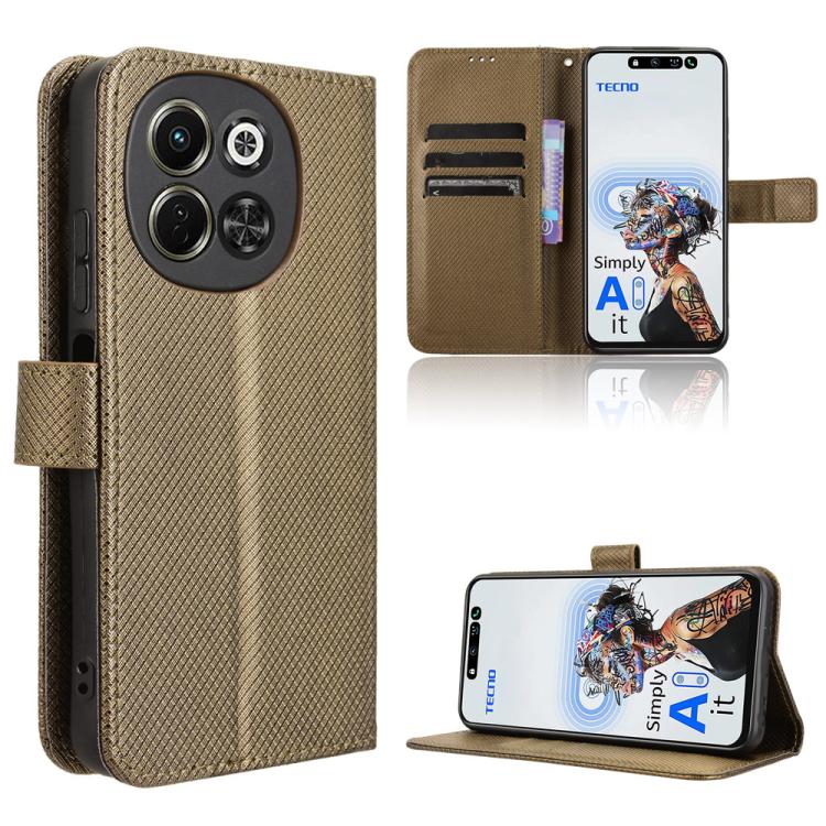 Diamond Texture Leather Phone Case, For Tecno Camon 40 Premier 5G, For Tecno Camon 40 4G, For Tecno Camon 30S 4G / 30S Pro 4G, For Tecno Pova 6 Neo 5G / Spark 30 5G, For Tecno Spark 30 Pro 4G, For Tecno Spark 30 4G                                      ...