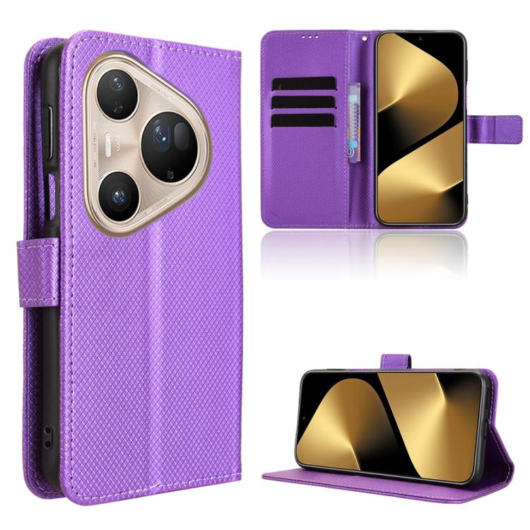Diamond Texture Leather Phone Case, For Huawei Mate 80 Pro Max, For Huawei Mate 80 Pro / 80, For Huawei Pura 80 Ultra 5G, For Huawei Pura 80 Pro 5G / 80 Pro+ 5G, For Huawei Pura 80 5G, For Huawei nova 14 Ultra 5G, For Huawei nova 14 Pro 5G             ...