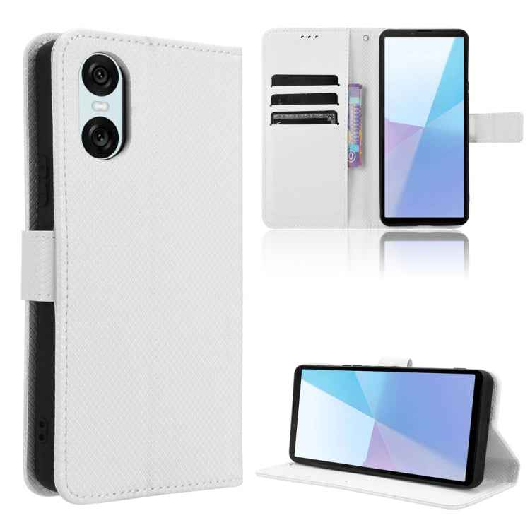 Diamond Texture Leather Phone Case, For Sony Xperia 10 VII, For Sony Xperia 1 VII, For Sony Xperia 10 VI 2024, For Sony Xperia 1 VI 2024, For Sony Xperia 5 V 2023, For Sony Xperia 1 V, For Sony Xperia 10 V