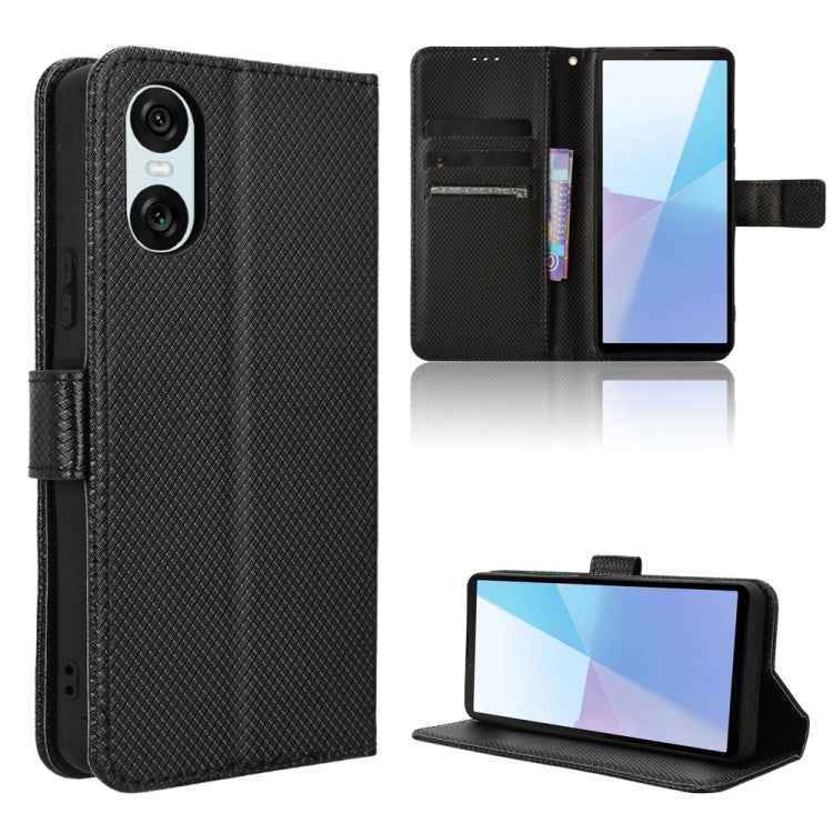 Diamond Texture Leather Phone Case, For Sony Xperia 10 VII, For Sony Xperia 1 VII, For Sony Xperia 10 VI 2024, For Sony Xperia 1 VI 2024, For Sony Xperia 5 V 2023, For Sony Xperia 1 V, For Sony Xperia 10 V