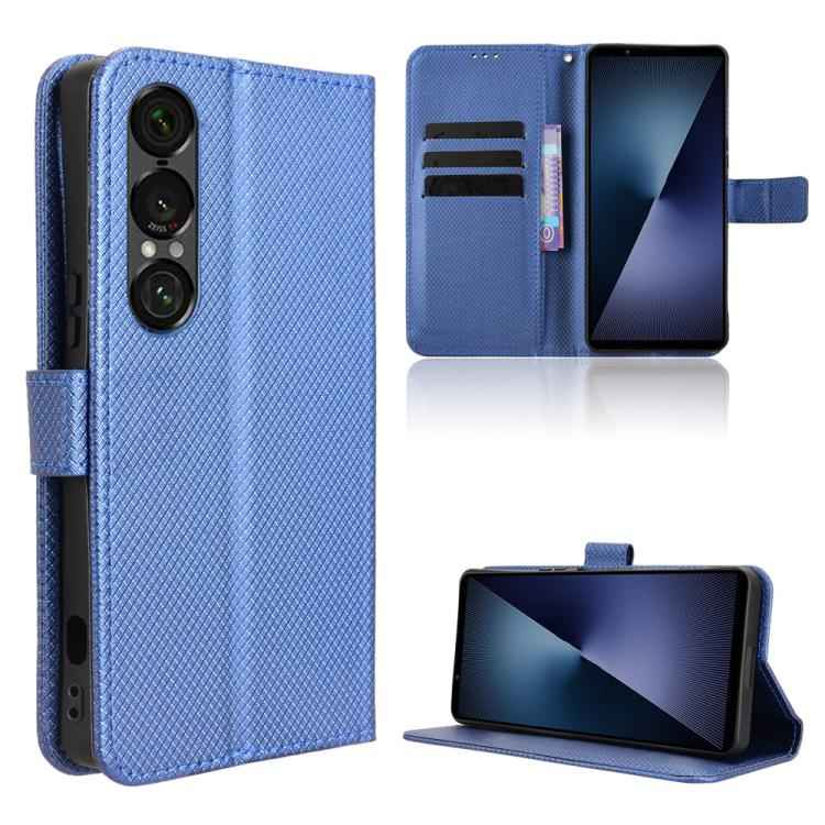Diamond Texture Leather Phone Case, For Sony Xperia 10 VII, For Sony Xperia 1 VII, For Sony Xperia 10 VI 2024, For Sony Xperia 1 VI 2024, For Sony Xperia 5 V 2023, For Sony Xperia 1 V, For Sony Xperia 10 V