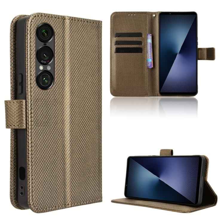 Diamond Texture Leather Phone Case, For Sony Xperia 10 VII, For Sony Xperia 1 VII, For Sony Xperia 10 VI 2024, For Sony Xperia 1 VI 2024, For Sony Xperia 5 V 2023, For Sony Xperia 1 V, For Sony Xperia 10 V