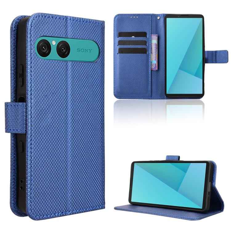 Diamond Texture Leather Phone Case, For Sony Xperia 10 VII, For Sony Xperia 1 VII, For Sony Xperia 10 VI 2024, For Sony Xperia 1 VI 2024, For Sony Xperia 5 V 2023, For Sony Xperia 1 V, For Sony Xperia 10 V