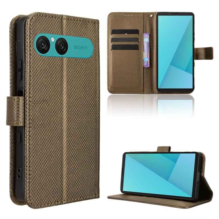 Diamond Texture Leather Phone Case, For Sony Xperia 10 VII, For Sony Xperia 1 VII, For Sony Xperia 10 VI 2024, For Sony Xperia 1 VI 2024, For Sony Xperia 5 V 2023, For Sony Xperia 1 V, For Sony Xperia 10 V