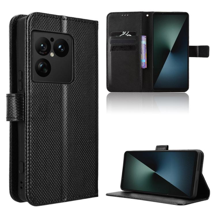 Diamond Texture Leather Phone Case, For Sony Xperia 1 VIII, For Sony Xperia 10 VII, For Sony Xperia 1 VII, For Sony Xperia 10 VI 2024, For Sony Xperia 1 VI 2024, For Sony Xperia 5 V 2023, For Sony Xperia 1 V, For Sony Xperia 10 V