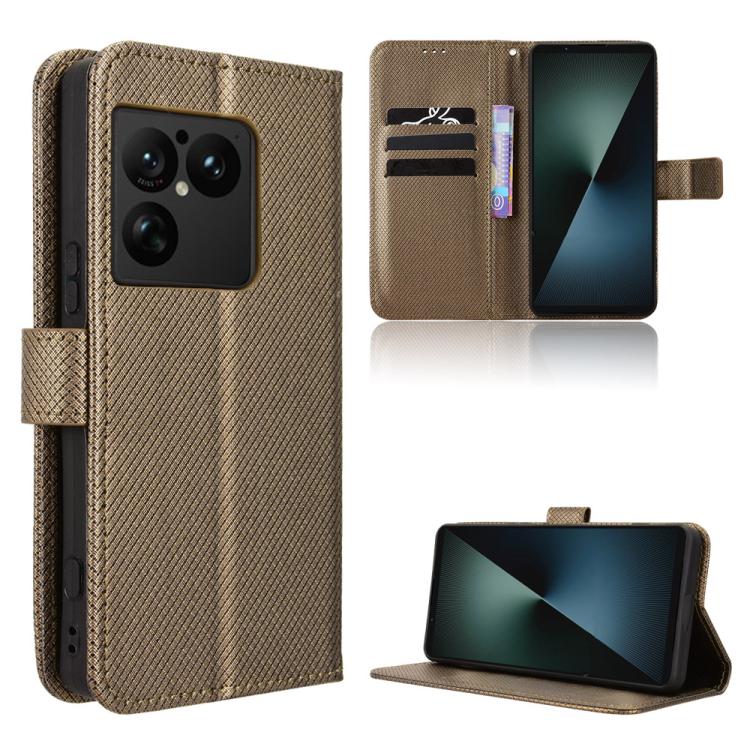Diamond Texture Leather Phone Case, For Sony Xperia 1 VIII, For Sony Xperia 10 VII, For Sony Xperia 1 VII, For Sony Xperia 10 VI 2024, For Sony Xperia 1 VI 2024, For Sony Xperia 5 V 2023, For Sony Xperia 1 V, For Sony Xperia 10 V