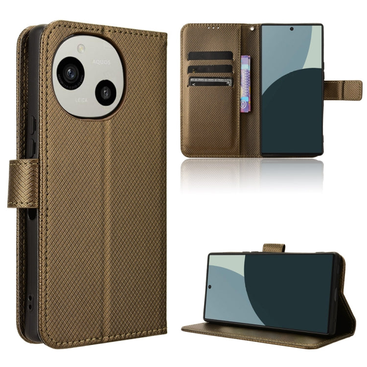 Diamond Texture Leather Phone Case, For Sharp Aquos R9, For Sharp Aquos Sense8, For Sharp Aquos R8 Pro / Leica Leitz Phone 3, For Sharp Aquos R8, For Sharp Mamorino6