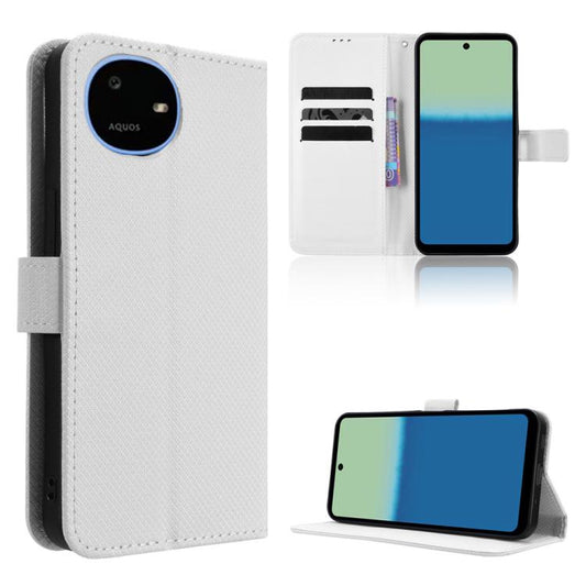 Diamond Texture Leather Phone Case, For Sharp Aquos wish6, For Sharp Aquos R11, For Sharp Aquos Sense10, For Sharp Aquos R10, For Sharp Aquos wish5, For Sharp Basio Active3, For Sharp Aquos Sense9, For Sharp Aquos R9 Pro, For Sharp Aquos wish4