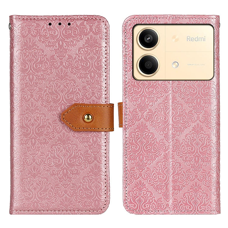 European Floral Embossed Leather Phone Case, For Xiaomi Poco F6 / Redmi Turbo 3, For Xiaomi Poco F6 Pro, For Xiaomi Redmi K70 5G / K70 Pro 5G, For Xiaomi Redmi Note 13 Pro 4G/Poco M6 Pro 4G, For Xiaomi Redmi A3, For Xiaomi Redmi 13C                    ...